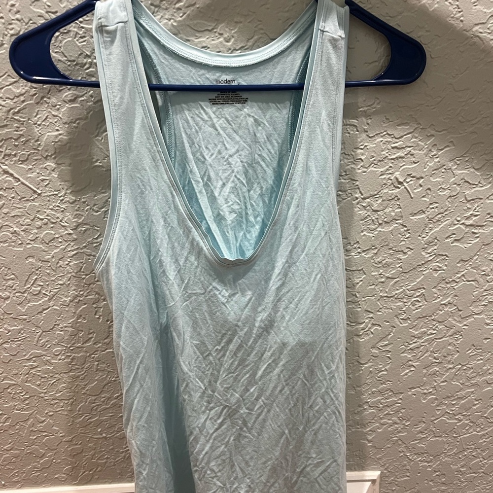 Womens light blue modern movement extra large tank top